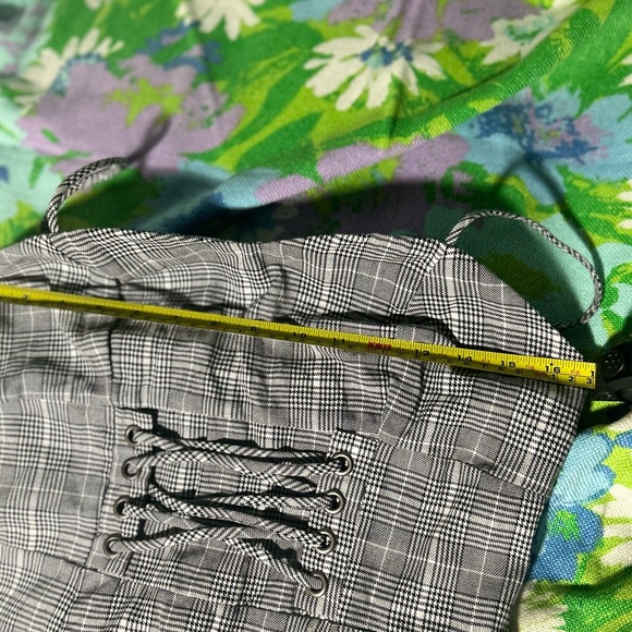 Corset Dress Lace-Up Corseted Style Plaid Spaghetti Strap Dress - Picture 8 of 9